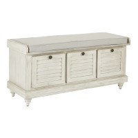 OSP Home Furnishings DOV-WW Dover Storage Bench in White Wash